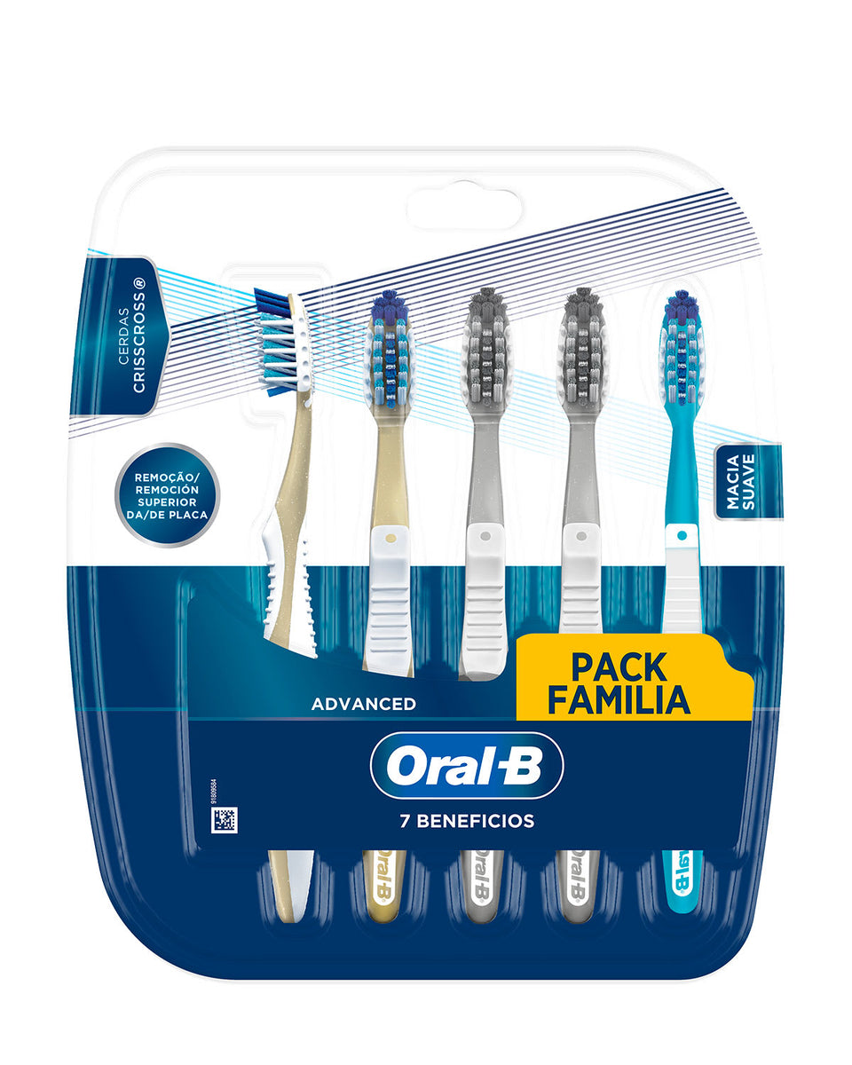 Oral B Advanced 7 beneficios Cepillos Dentales Suave x5