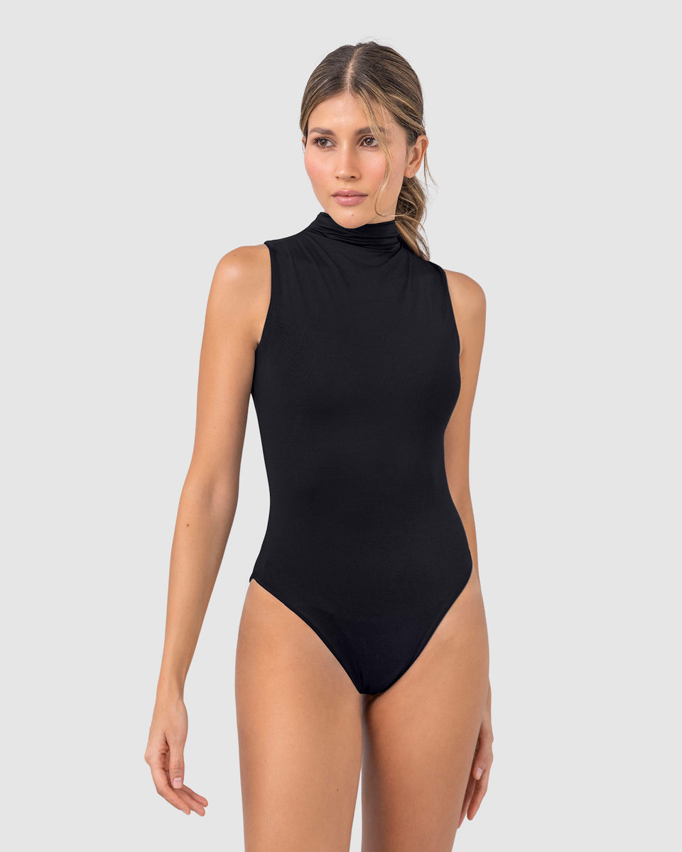 Body de cuello alto con control de abdomen