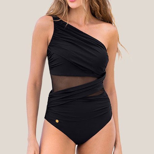 traje de baño control abdomen flores