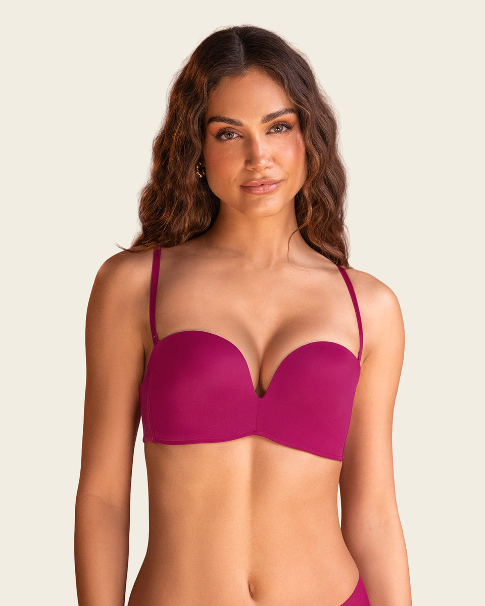 Brasier strapless de realce alto sin arco