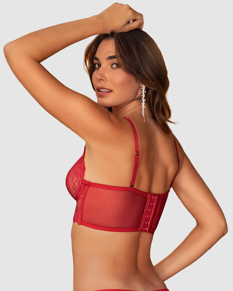 Brasier tipo bralette en encaje y transparencias#color_377-rojo