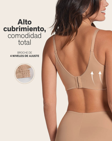 Brasier de realce suave y cubrimiento alto en sisa y espalda Cover Bra