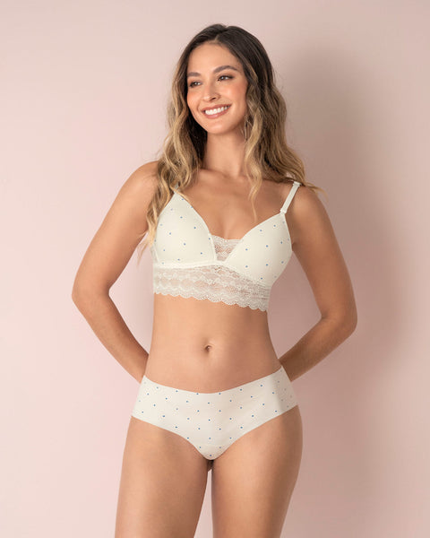 Brasier ultracómodo con delicados toques de encaje#color_492-estampado-puntos