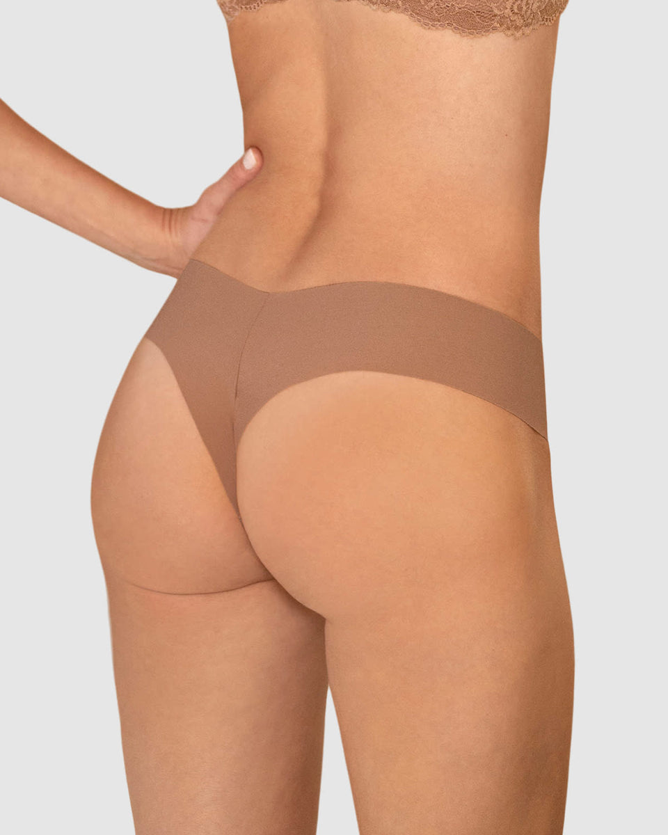 Calzón brasilera invisible ultraplano sin elásticos y de pocas costuras