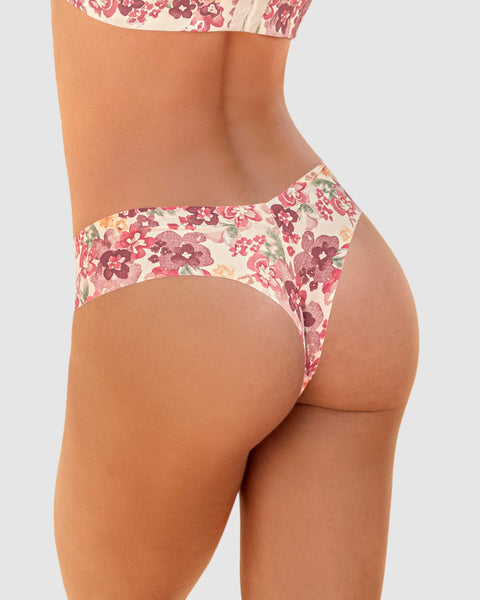 Calzón brasilera invisible ultraplano sin elásticos y de pocas costuras#color_b91-estampado-flores