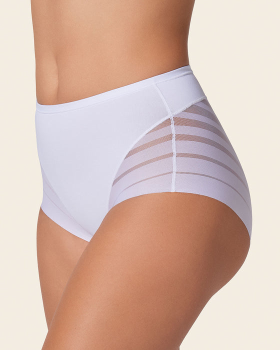Calzón faja clásico con control moderado de abdomen y bandas en tul#color_000-blanco