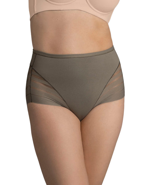 Calzón faja clásico con control moderado de abdomen y bandas en tul#color_603-verde-oscuro