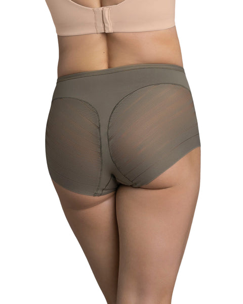 Calzón faja clásico con control moderado de abdomen y bandas en tul#color_603-verde-oscuro