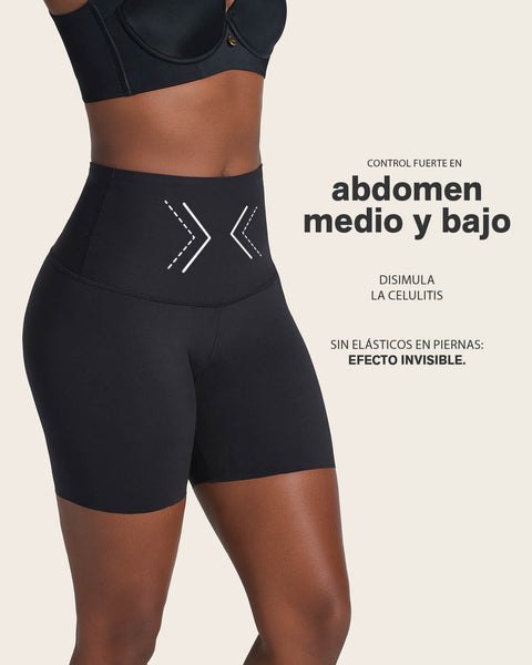 Short de control de abdomen y cintura que disimula la celulitis#color_700-negro