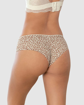 Sexy calzón cachetero en tela ultraliviana con encaje comodidad total#color_395-estampado-leopardo