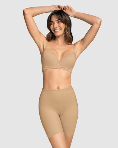 Calzón short invisible de control de abdomen efecto levanta cola#color_801-cafe-medio