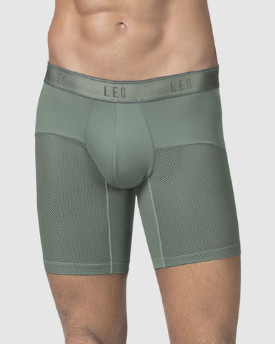 Bóxer medio de secado rápido con mallas transpirables en microfibra#color_198-verde-grisaceo