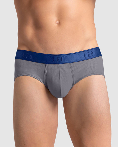 Bóxer brief de alta transpiración en microfibra ideal para uso diario#color_758-gris-elastico-azul