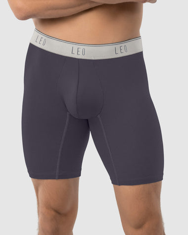 Bóxer largo deportivo de máxima frescura en microfibra#color_129-gris-elastiico-gris-oscuro