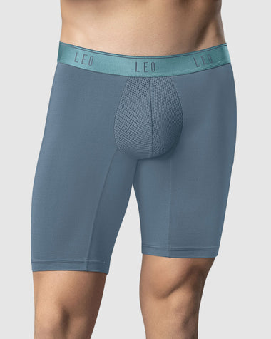 Bóxer deportivo largo con bolsillo lateral en microfibra#color_554-azul-grisaceo