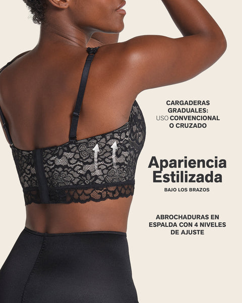 Brasier tipo bustier sexy support con cubrimiento de espalda#color_700-negro