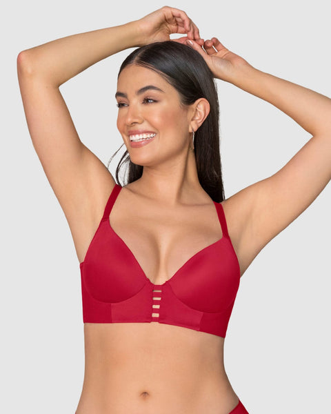 Brasier memory bustier triangular de realce alto y buen cubrimiento#color_309-rojo