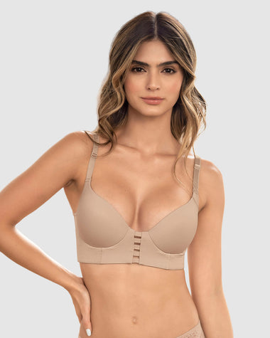 Brasier memory bustier triangular de realce alto y buen cubrimiento#color_802-cafe-claro