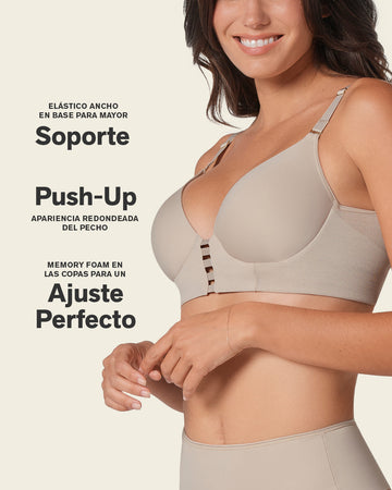 Brasier triangular de realce alto y buen cubrimiento Memory Bustier#color_802-cafe-claro