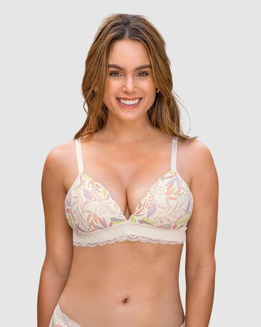 Brasier ultracómodo con encaje en la base y espalda Comfy Bra#color_a52-estampado-marfil