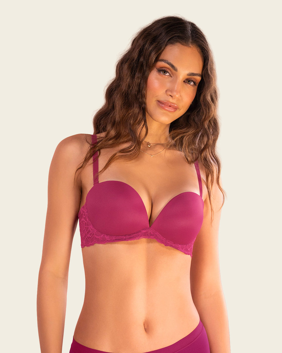 Brasier triple realce escote profundo