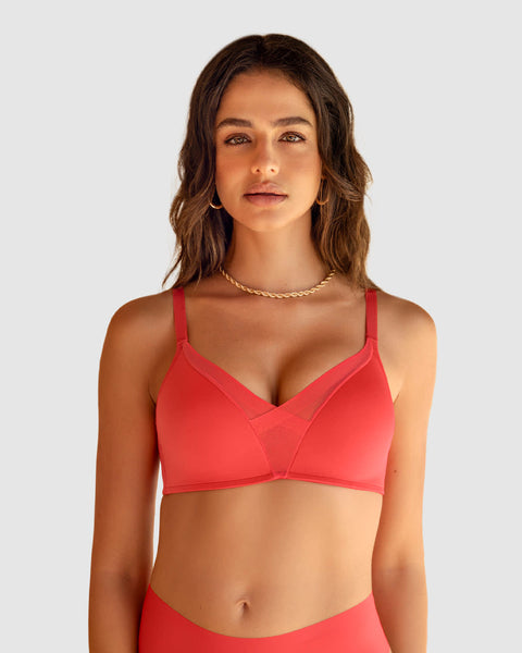 Brasier sin arco de realce alto incorporado Magical Bra#color_204-coral-medio