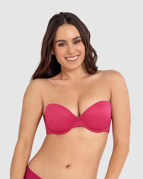 Brasier strapless sin realce con más de 7 formas de uso#color_311-fucsia