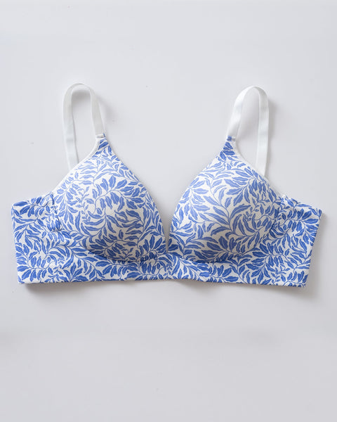 Brasier sin arco total comodidad Elemental Bra#color_b77-marfil-estampado-hojas-azules