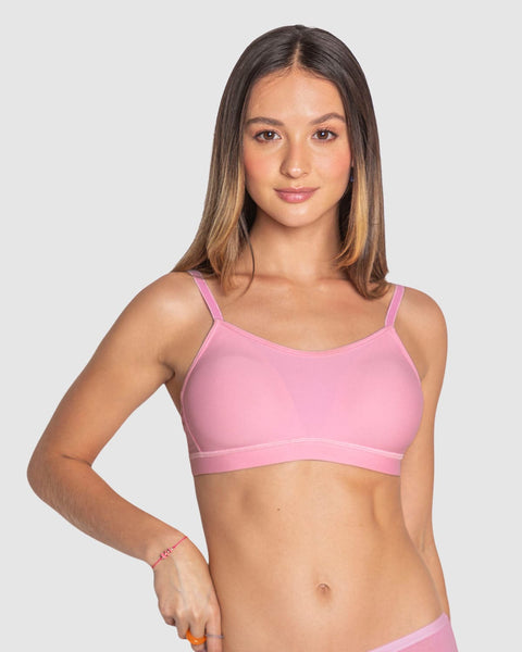 Brasier sin arco con buen cubrimiento en escote Invisible Brastop#color_379-rosado-claro