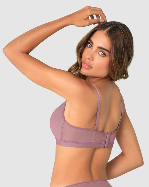 Brasier sin arco Pura Comodidad con detalles en tul#color_413-morado-medio