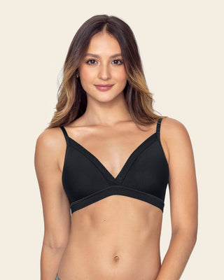 Brasier sin arco Pura Comodidad con detalles en tul#color_700-negro