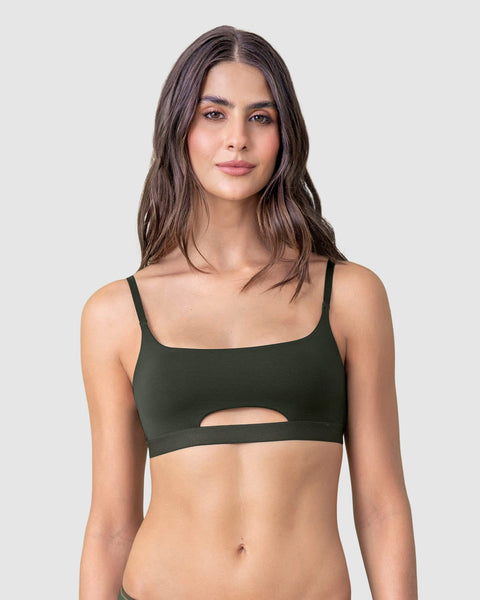 Daily-Sexy Top con abertura frontal#color_249-verde-militar-oscuro