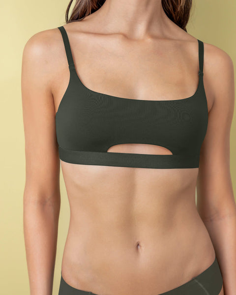 Daily-Sexy Top con abertura frontal#color_249-verde-militar-oscuro