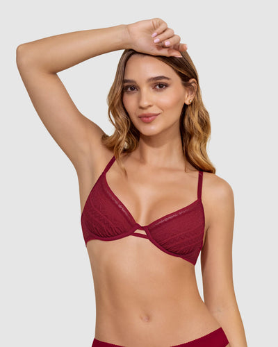 Bralette con arco en encaje liviano y suave#color_309-rojo