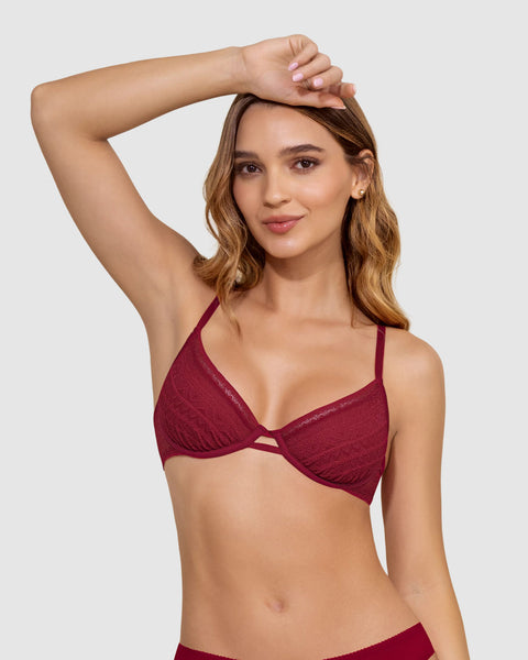 Bralette con arco en encaje liviano y suave#color_309-rojo