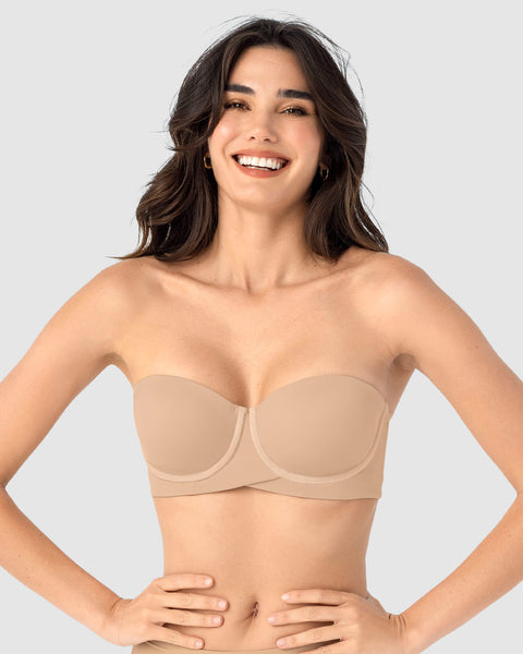 Brasier strapless ideal para busto mediano y grande#color_801-cafe-medio