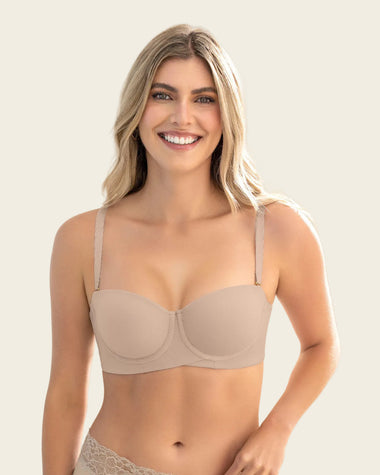 Brasier strapless ideal para busto mediano y grande#color_802-cafe-claro