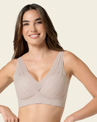 Brasier sin arco, alto cubrimiento en escote y espalda#color_802-cafe-claro
