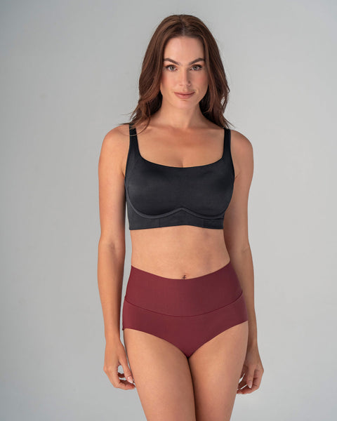 Calzón clásico tiro alto de control fuerte de abdomen#color_382-vino