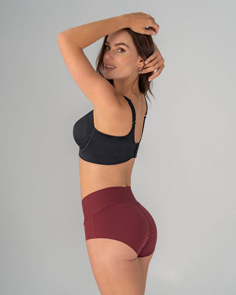 Calzón clásico tiro alto de control fuerte de abdomen#color_382-vino