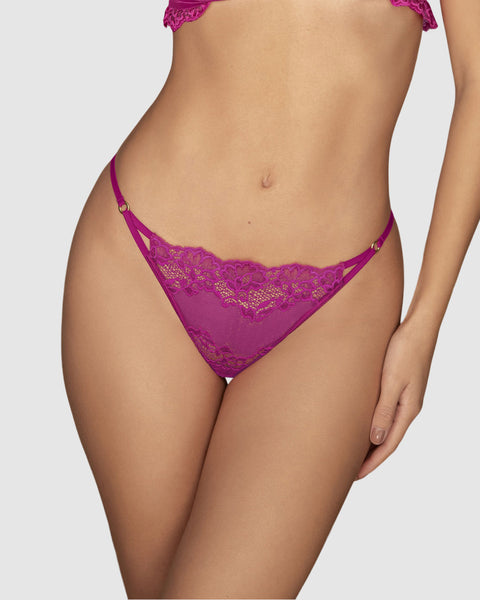 Tanga brasilera en encaje ligera y cómoda#color_946-fucsia