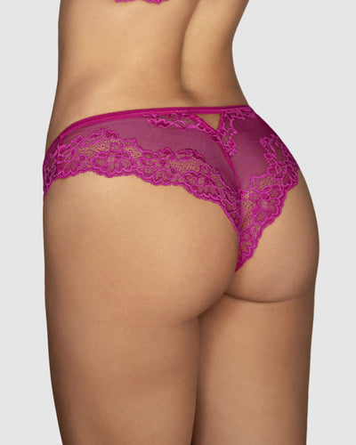 Calzón cachetero en encaje y tul increíblemente sexy#color_946-fucsia