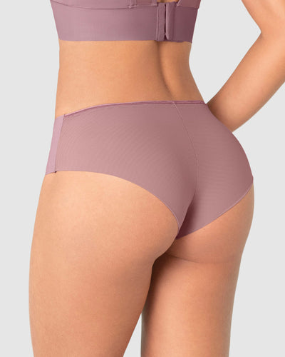 Calzón cachetero con doble capa de tul en glúteos#color_413-morado-medio