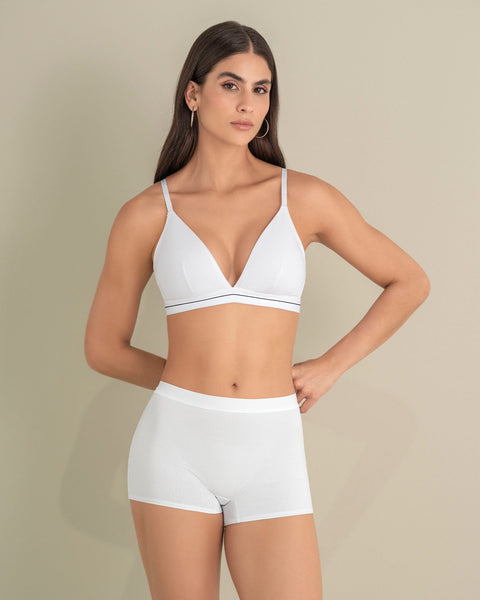 Bóxer en algodón tiro medio#color_000-blanco