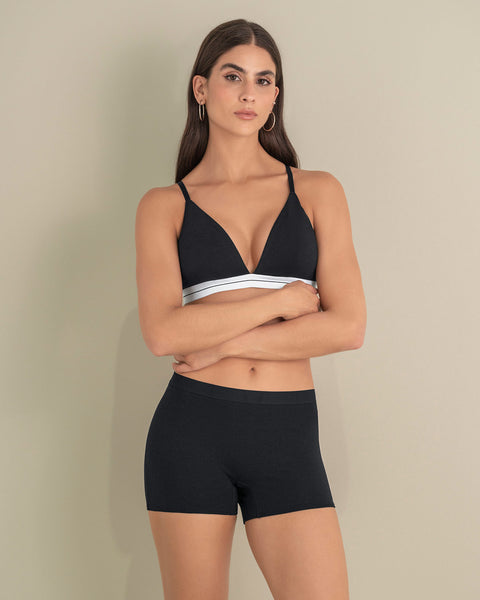 Bóxer en algodón tiro medio#color_700-negro