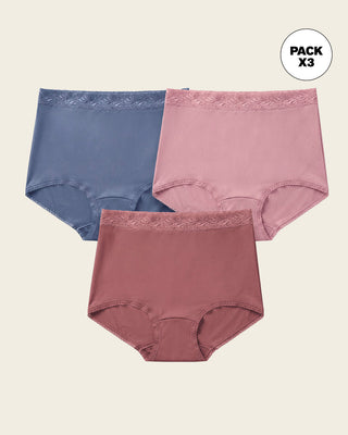 Paquete x 3 calzones clásicos con toques de encaje#color_s14-azul-rosa-vino