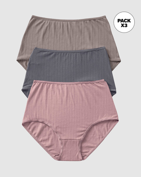 Paquete x 3 Calzones Clásicos con Excelente Cubrimiento#color_s26-palo-de-rosa-gris-claro-gris-oscuro