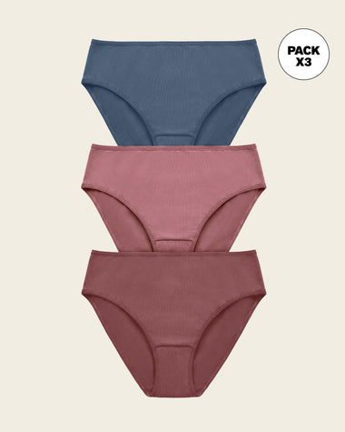 Paquete x 3 calzones tipo bikini con buen cubrimiento#color_s15-azul-rosa-vino