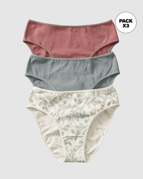 Paquete x 3 calzones tipo bikini con buen cubrimiento#color_s29-gris-palo-de-rosa-marfil-estampado