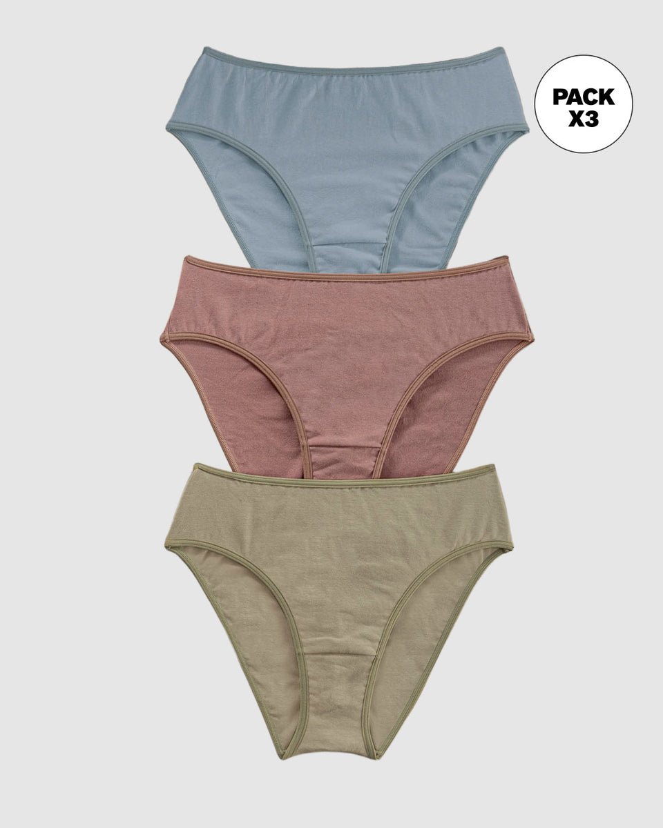 Paquete x 3 calzones tipo bikini con buen cubrimiento